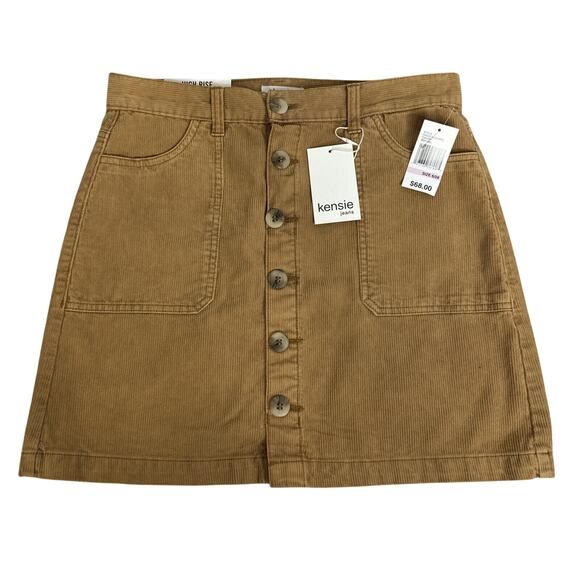Kensie jeans Dresses & Skirts - Kensie Jeans High Rise Corduroy Button Front Skirt Size 6 / 28 Deep Camel New